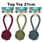Dog Tug Toy with Ball 21 x 8cm, assorted 